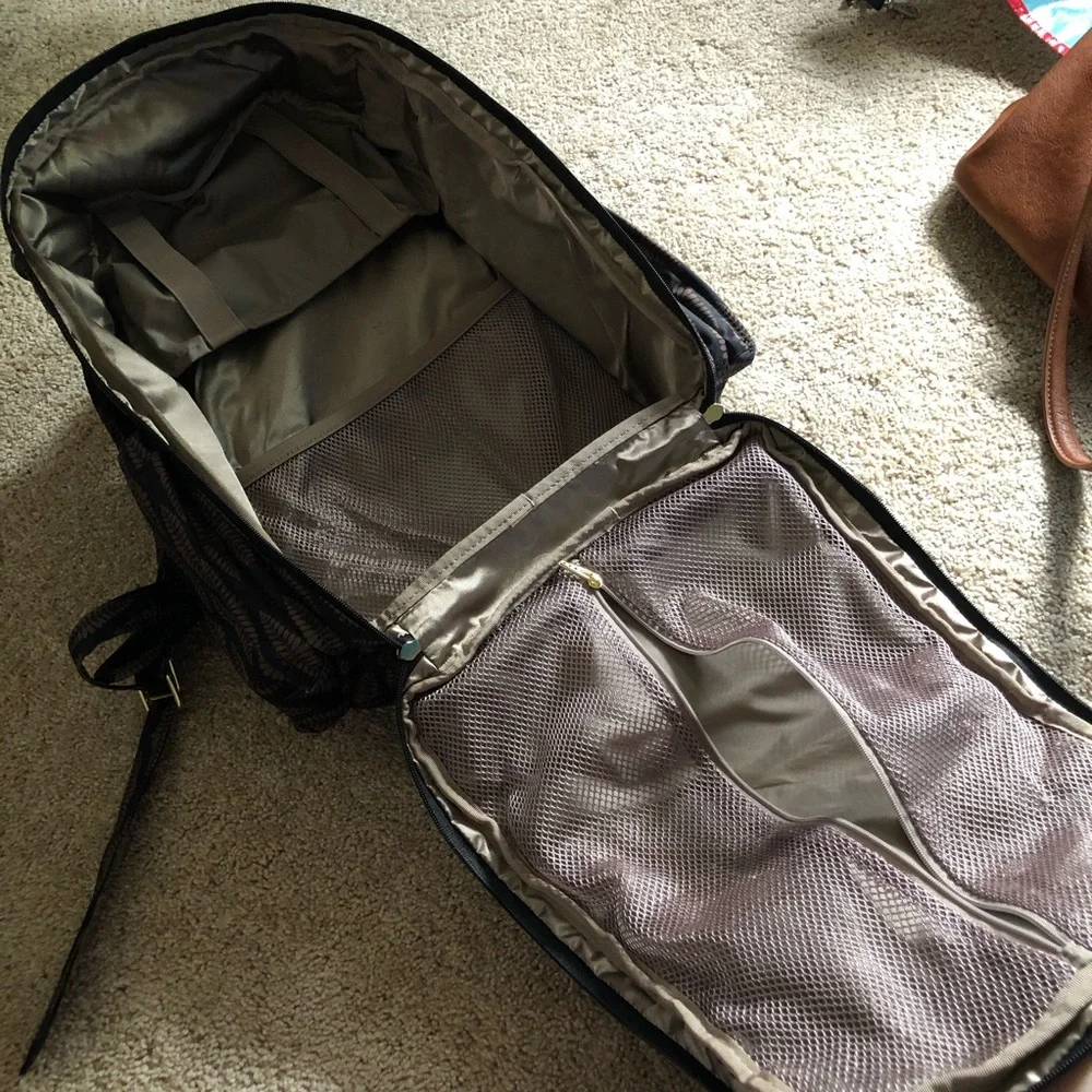 Patterned Black & Tan Women’s Backpack Bag